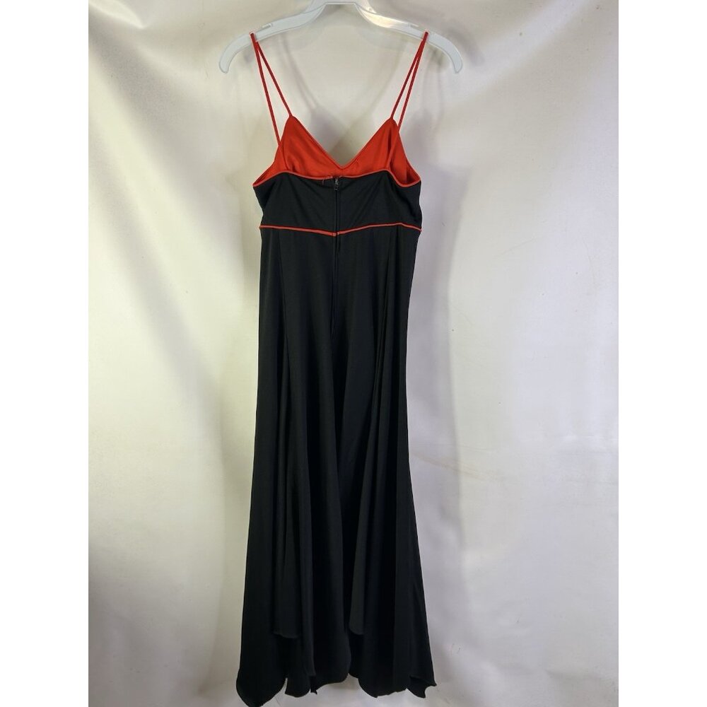 Vintage 70s Whimsigoth Vamp Bias Slip Dress Black Red USA Medium - Picture 6 of 8